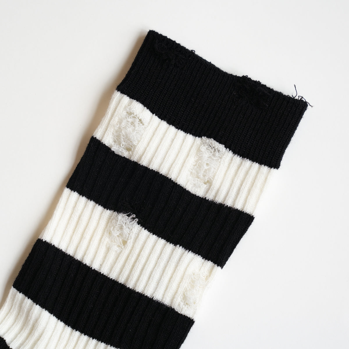 Striped Cotton Black &amp; White Crew Socks