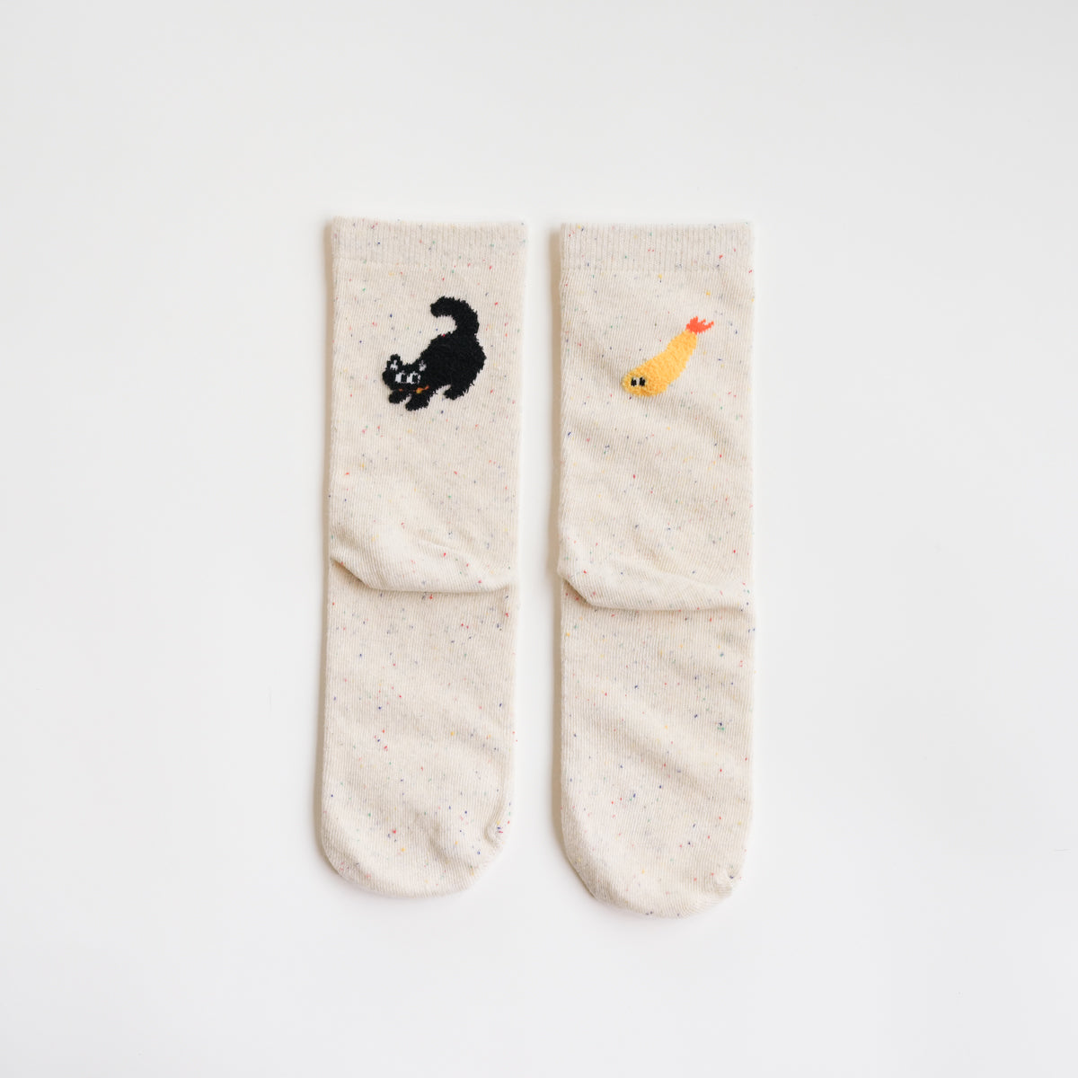 Tempura Shrimp Illustration Crew Socks