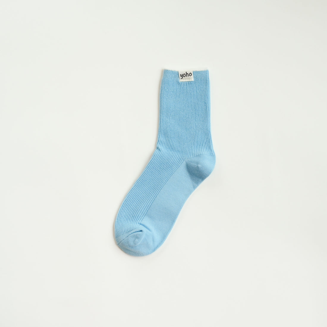 Creamy Sheer Blue Crew Socks