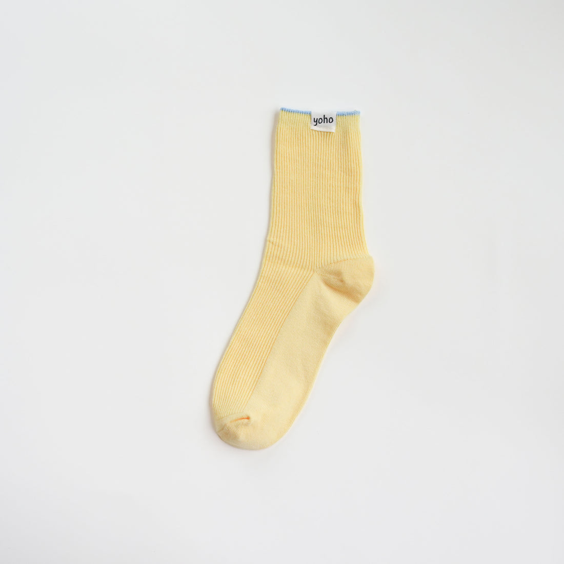 Creamy Sheer Yellow Crew Socks