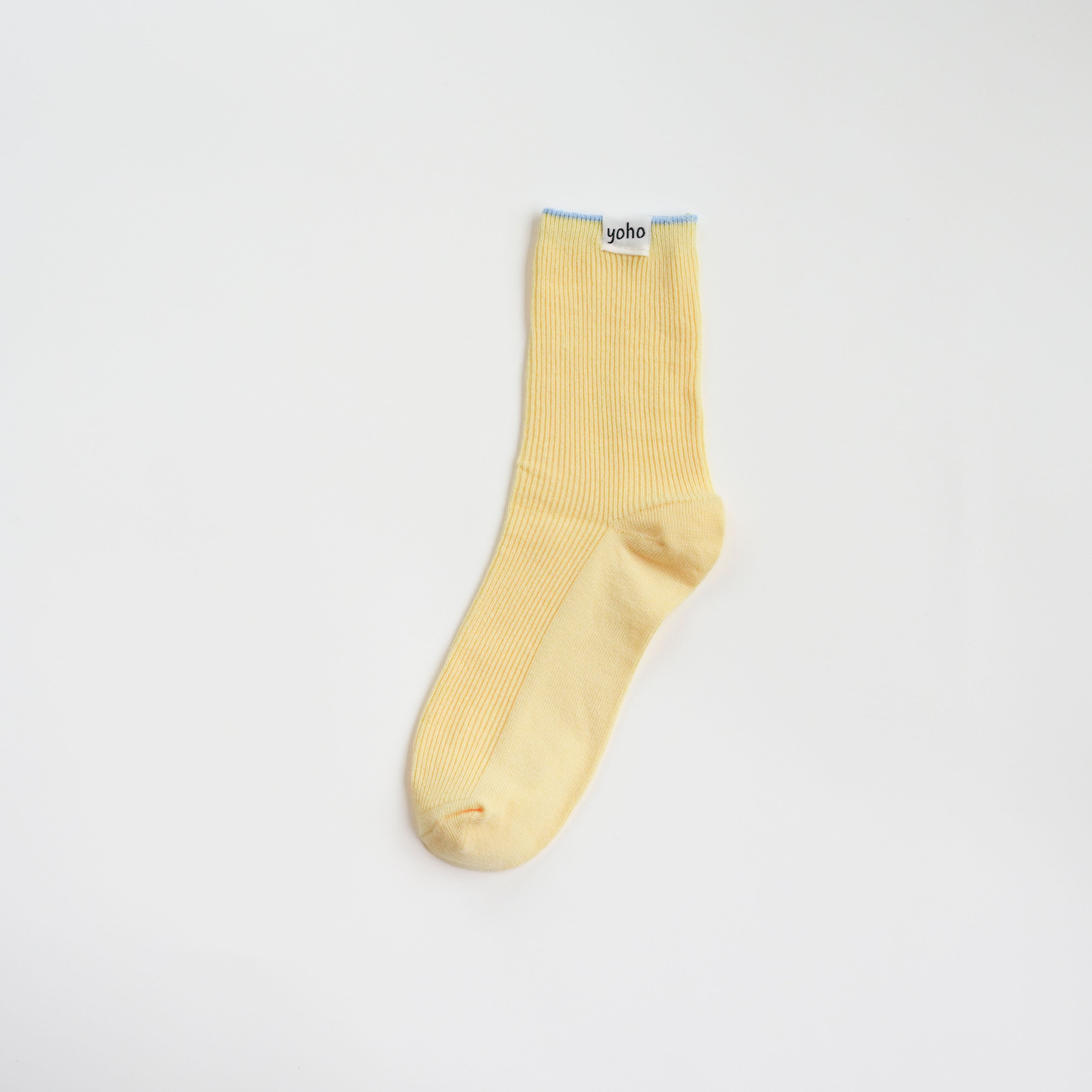 Creamy Sheer Yellow Crew Socks