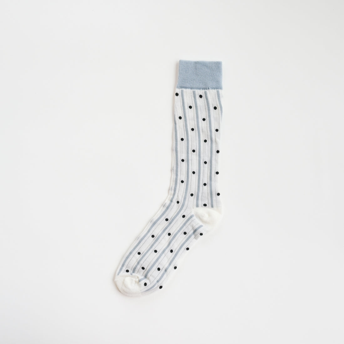 Polka Dot Sheer Bow Blue High-Crew Socks