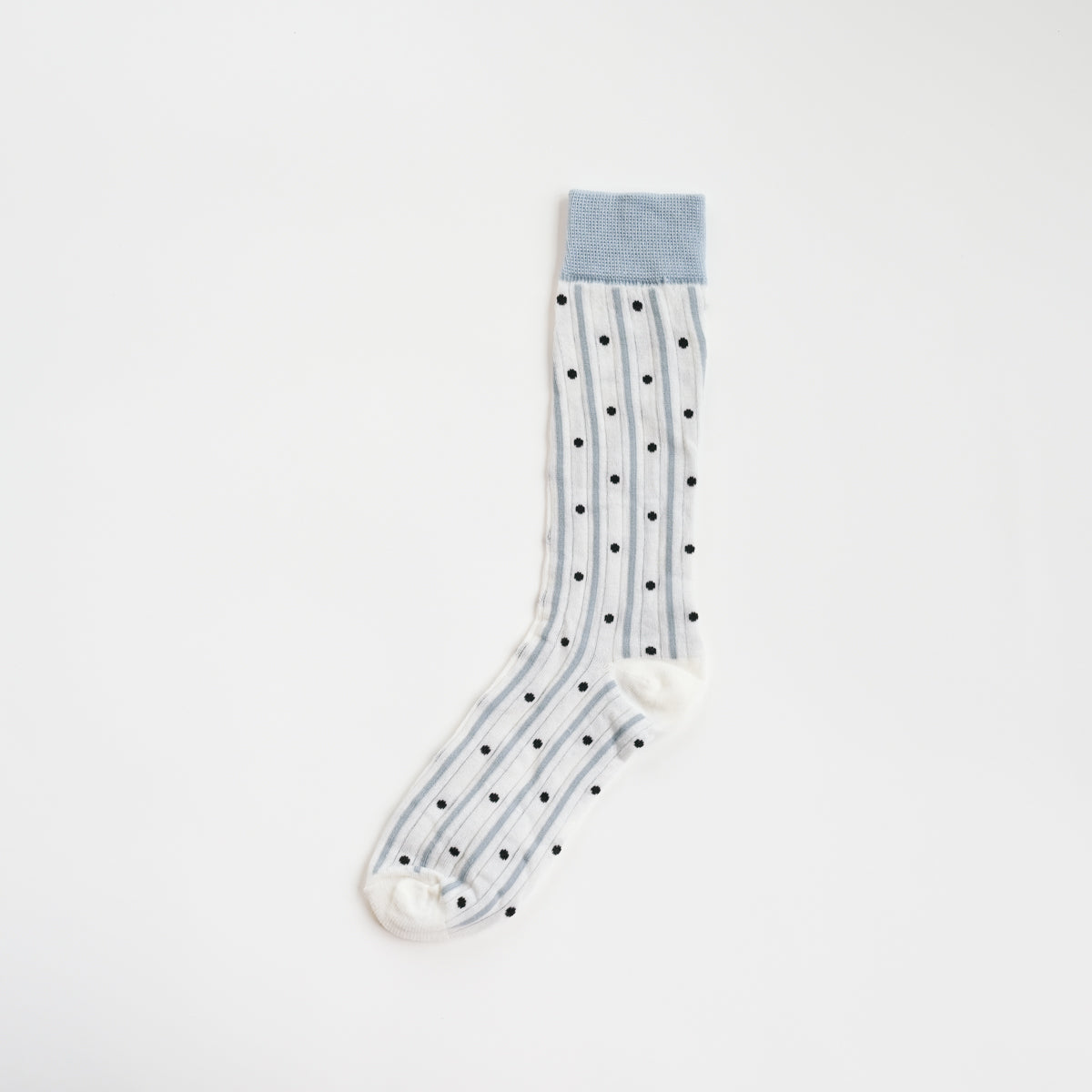 Polka Dot Sheer Bow Blue High-Crew Socks