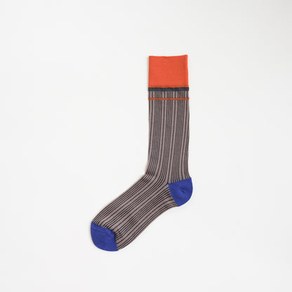 Retro Color-Block Striped Sheer Socks