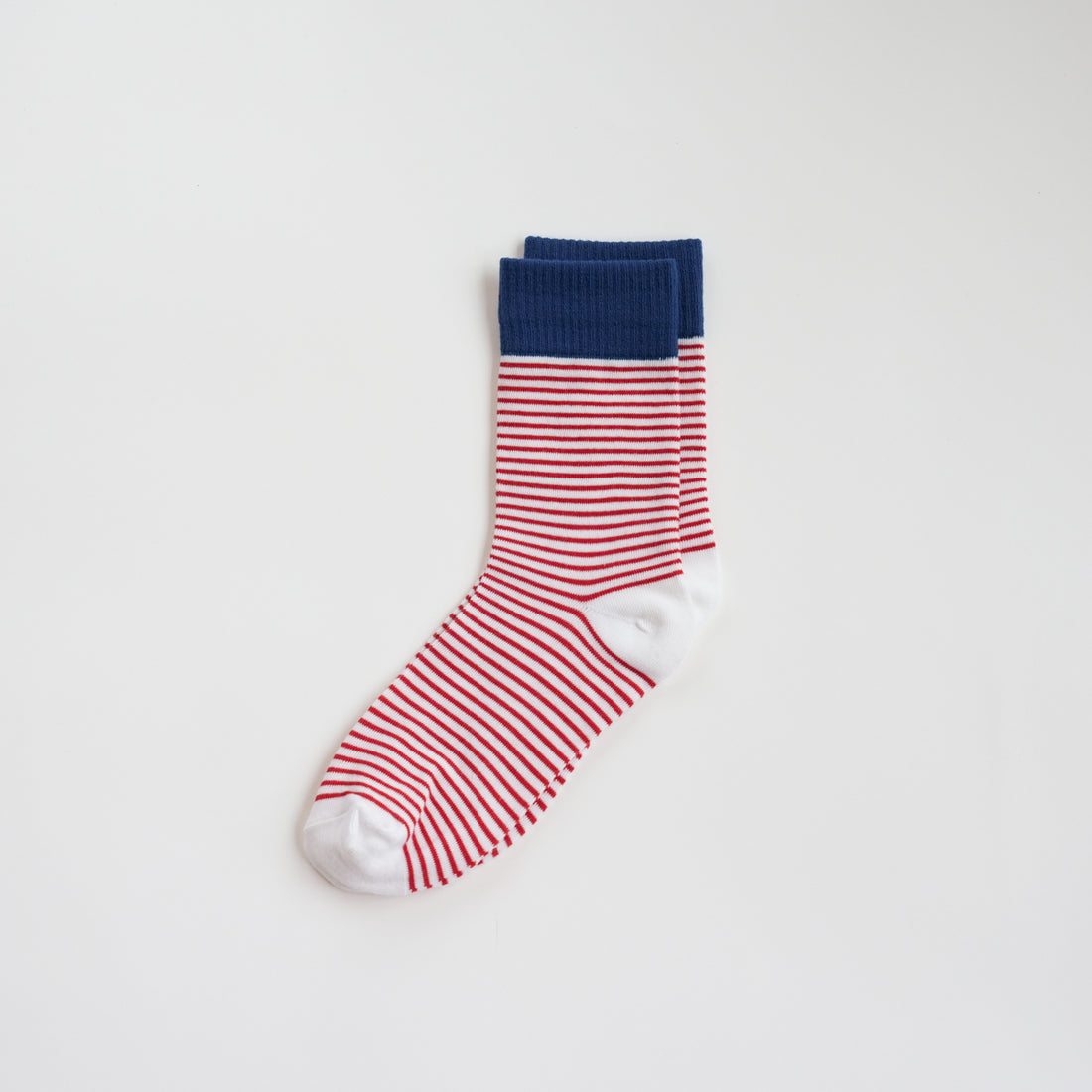 Block Striped Blue &amp; Red Crew Socks