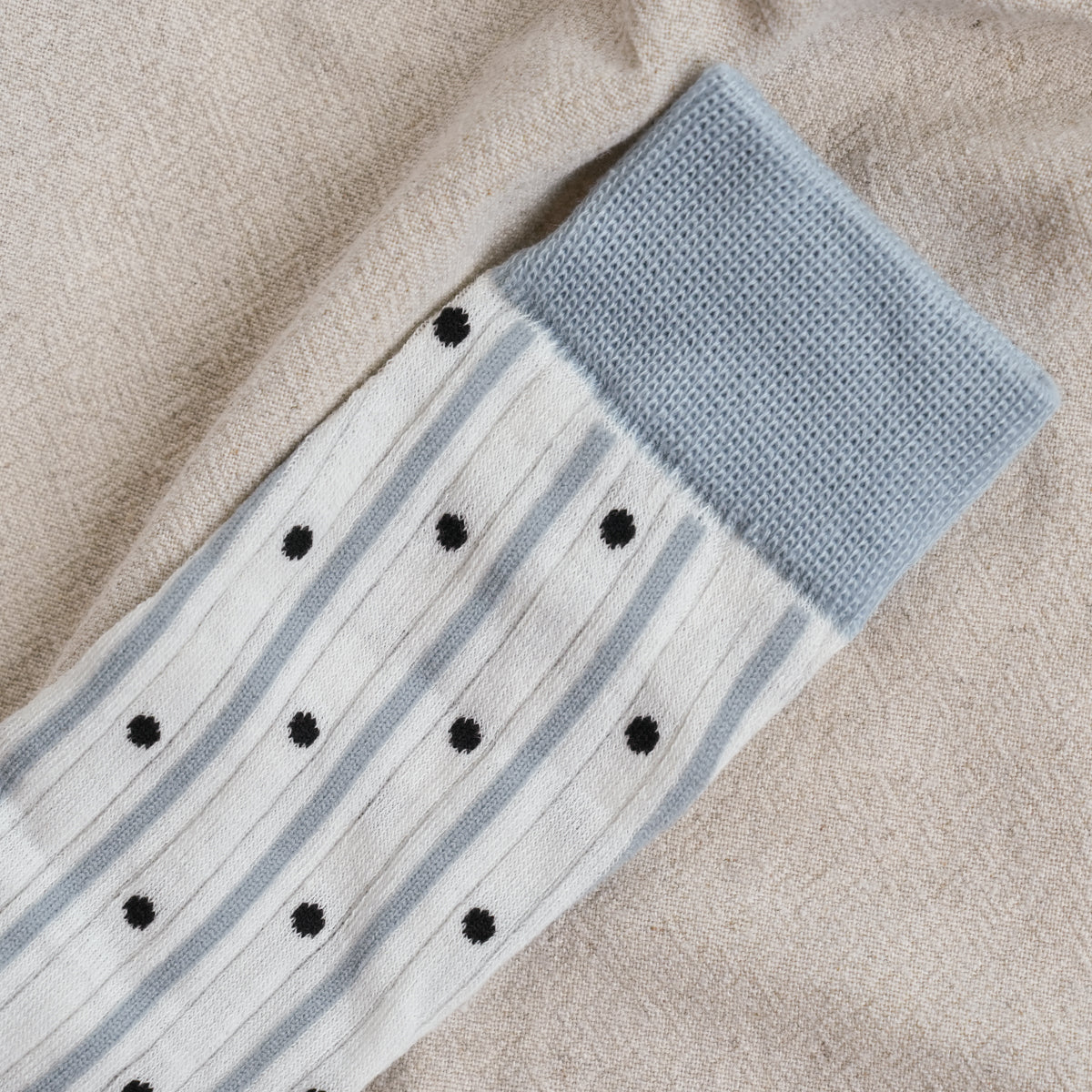 Polka Dot Sheer Bow Blue High-Crew Socks