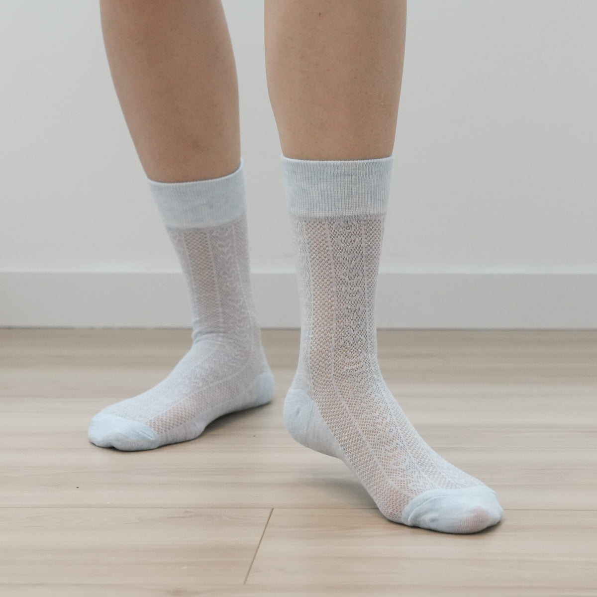 Summer Mesh Ice Silk Candy Blue Crew Socks