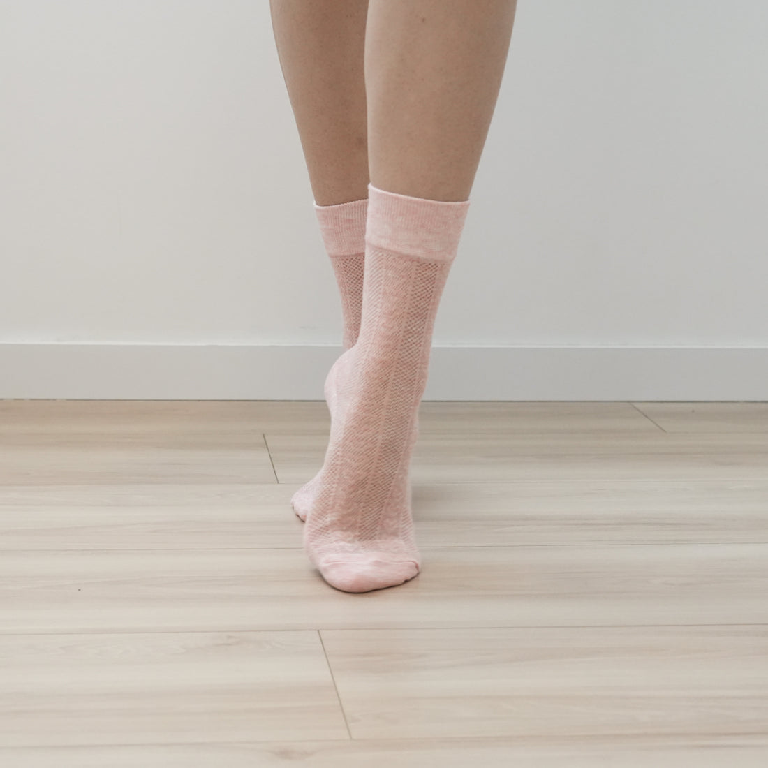 Summer Mesh Ice Silk Candy Pink Crew Socks