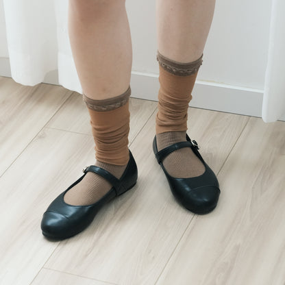 Elegant Long Scrunched Sheer Socks