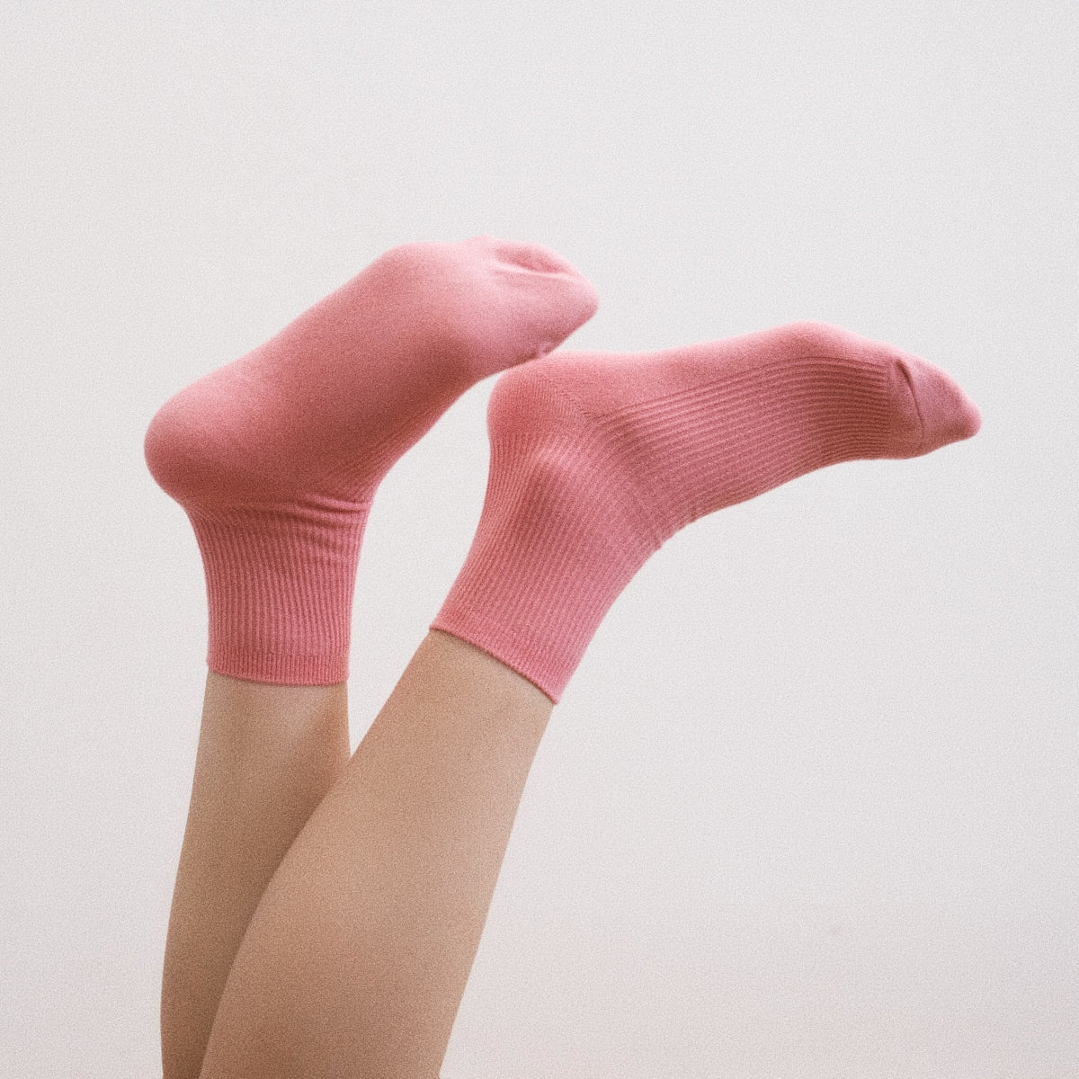 All-Season Pink Daily Crew Socks