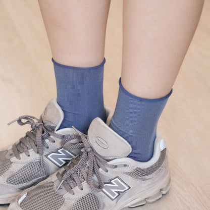 Ice Silk Blue Crew Socks