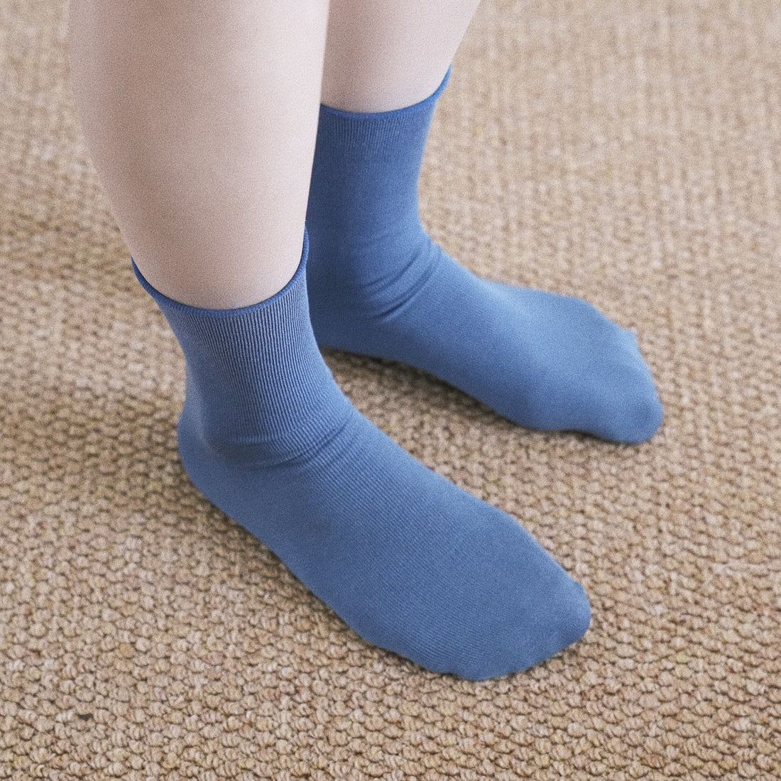 Ice Silk Blue Crew Socks