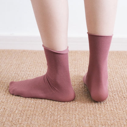 Ice Silk Pink Crew Socks