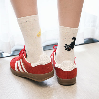 Tempura Shrimp Illustration Crew Socks